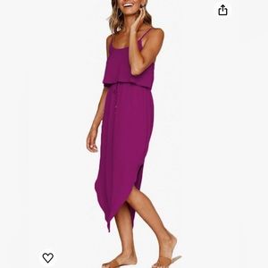 Nerlerolian Fuscia Sleeveless Midi Dress Size Large